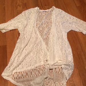 LulaRoe white lace Shaw!